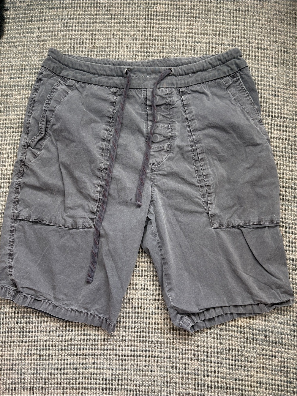 James Perse Charcoal Gray Drawstring Cargo Shorts